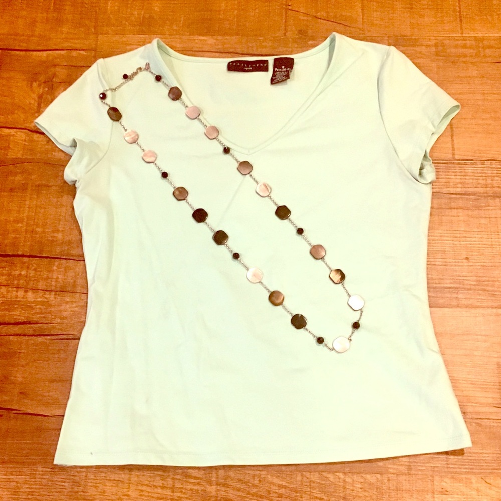 Ice blue v-neck